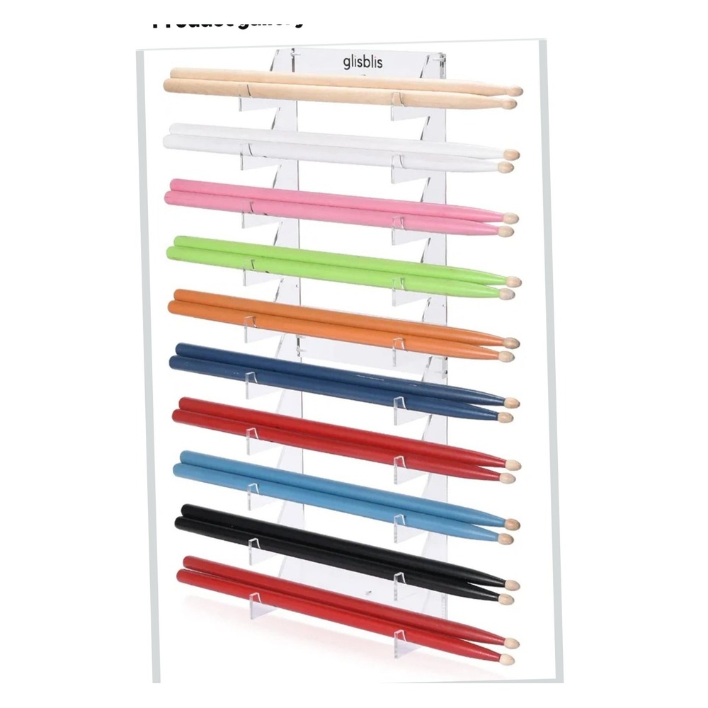 Acrylic Drumstick Display Holder Rack 10 Pairs Freestanding and Wall Mount NIB